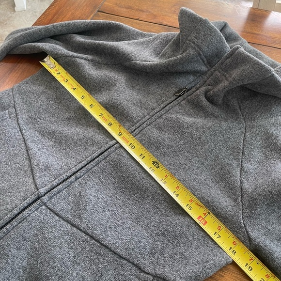 prAna fleece gray full zip back cropped sweatshirt sweater sz L - Picture 7 of 11